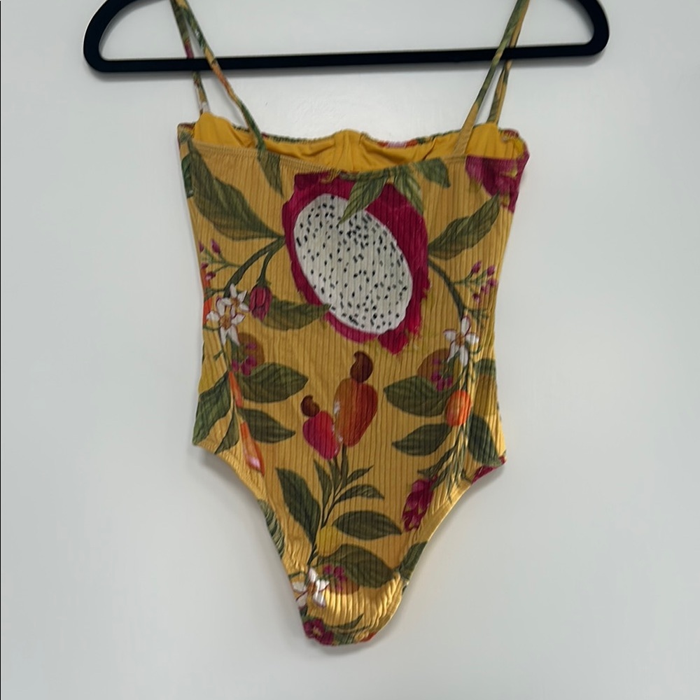 FARM Rio Yellow Floral Ribbed Bodysuit - Picture 3 of 3